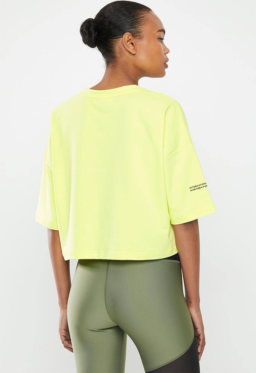 PUMA - Evide form stripe crop tee - green