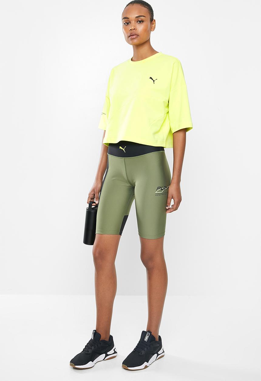 PUMA - Evide highwaist short tight - black & green