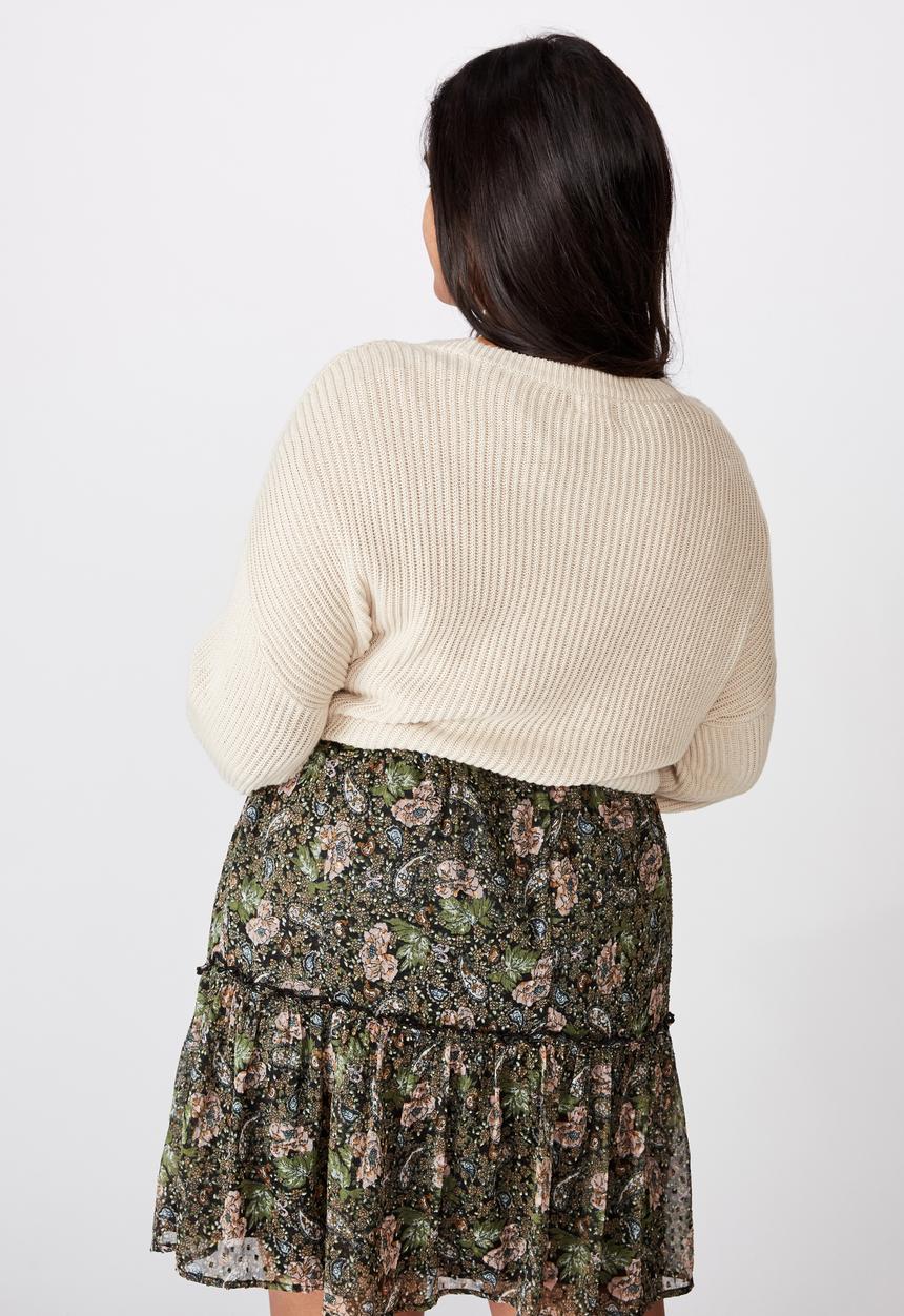 Cotton On - Curve finley mini skirt - Emily floral paisley black