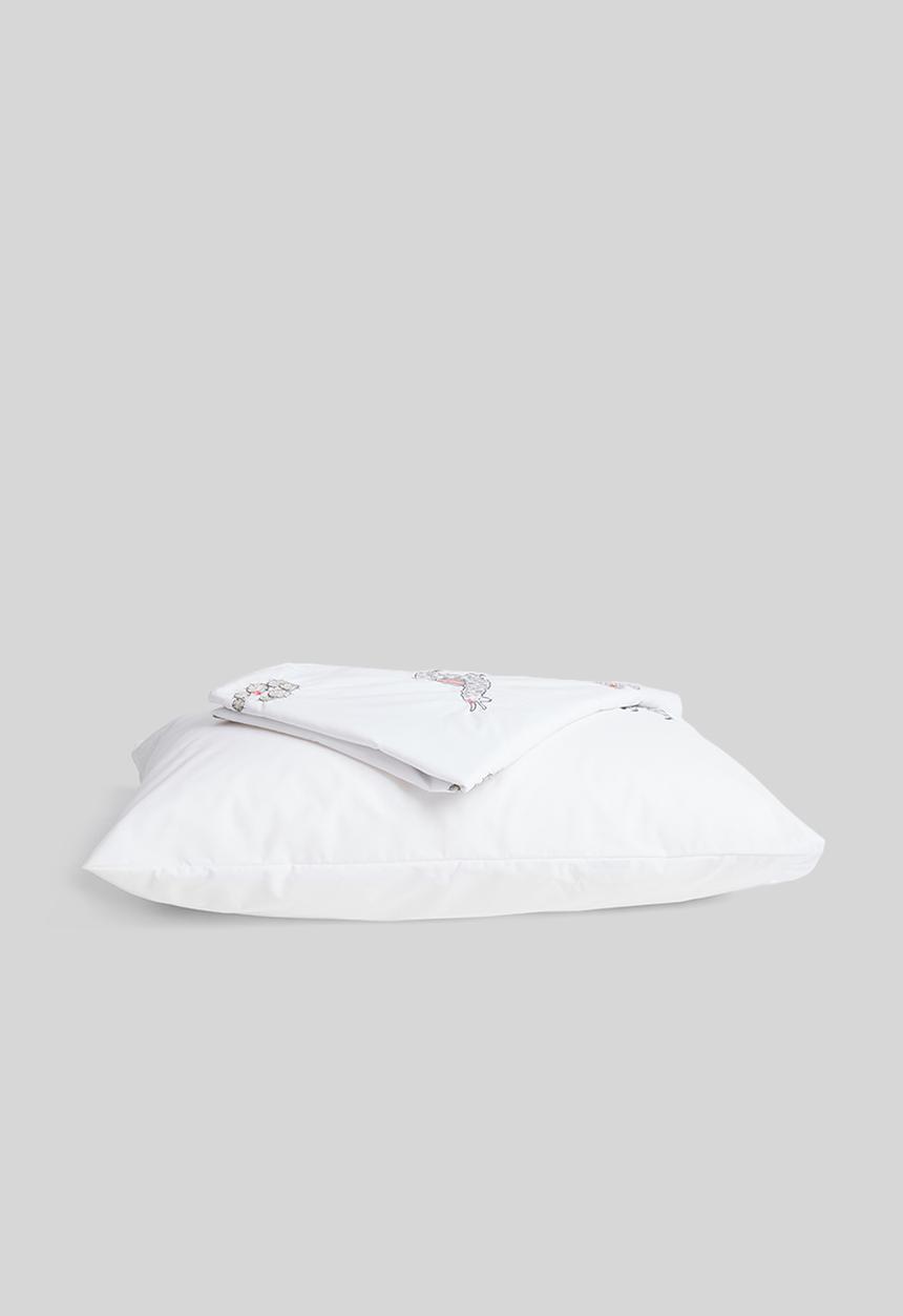 Sheraton Textiles - Leah llama embroidered duvet cover set - white
