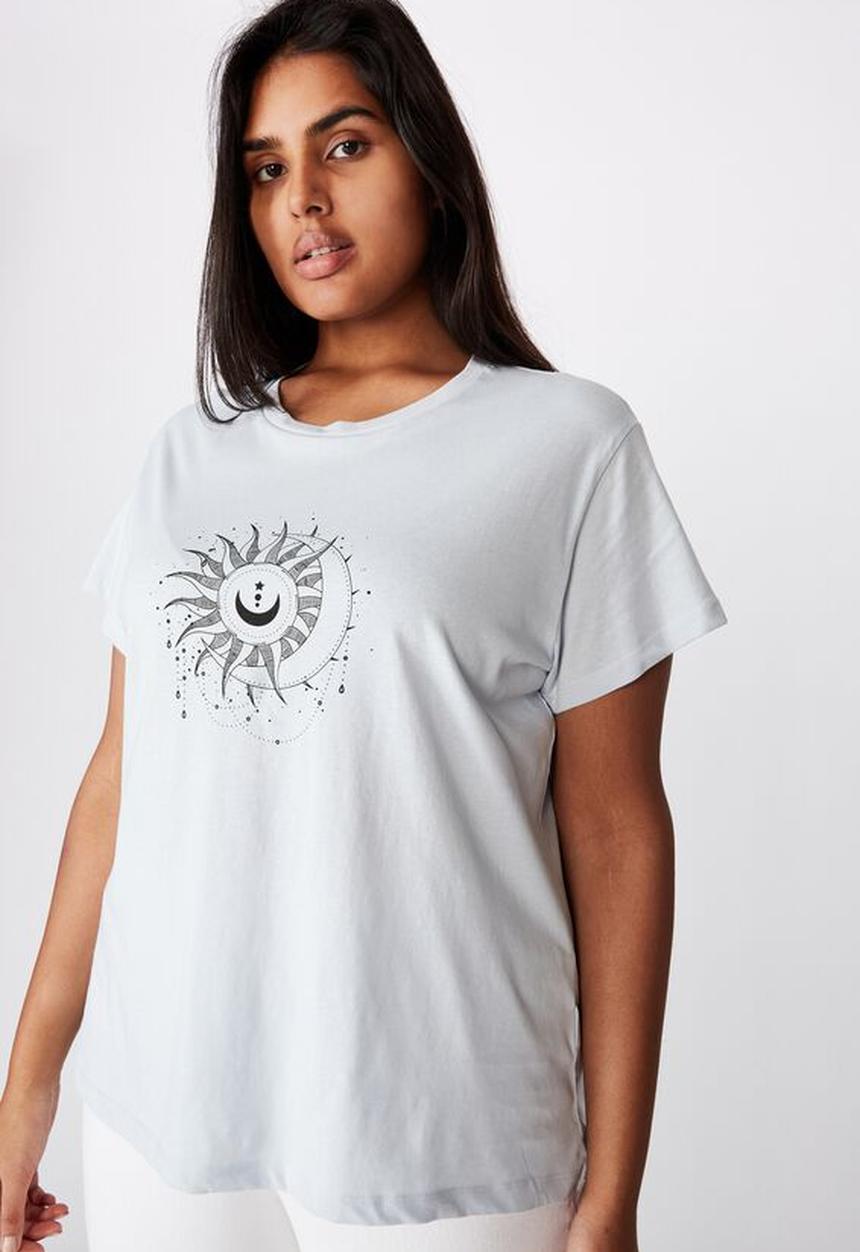 Cotton On - Curve graphic tee - celestial sunflower/plein air