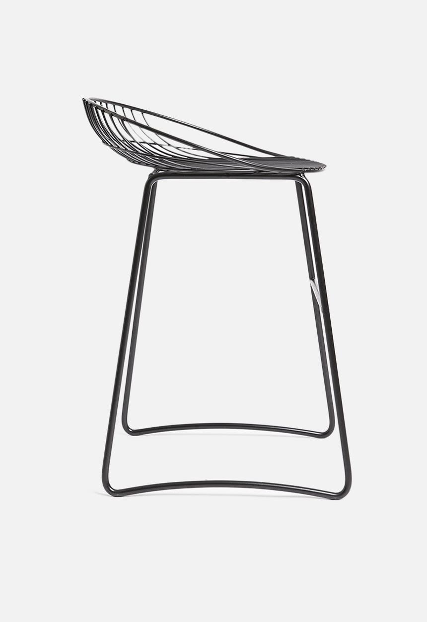 H&S - Grid kitchen stool - black