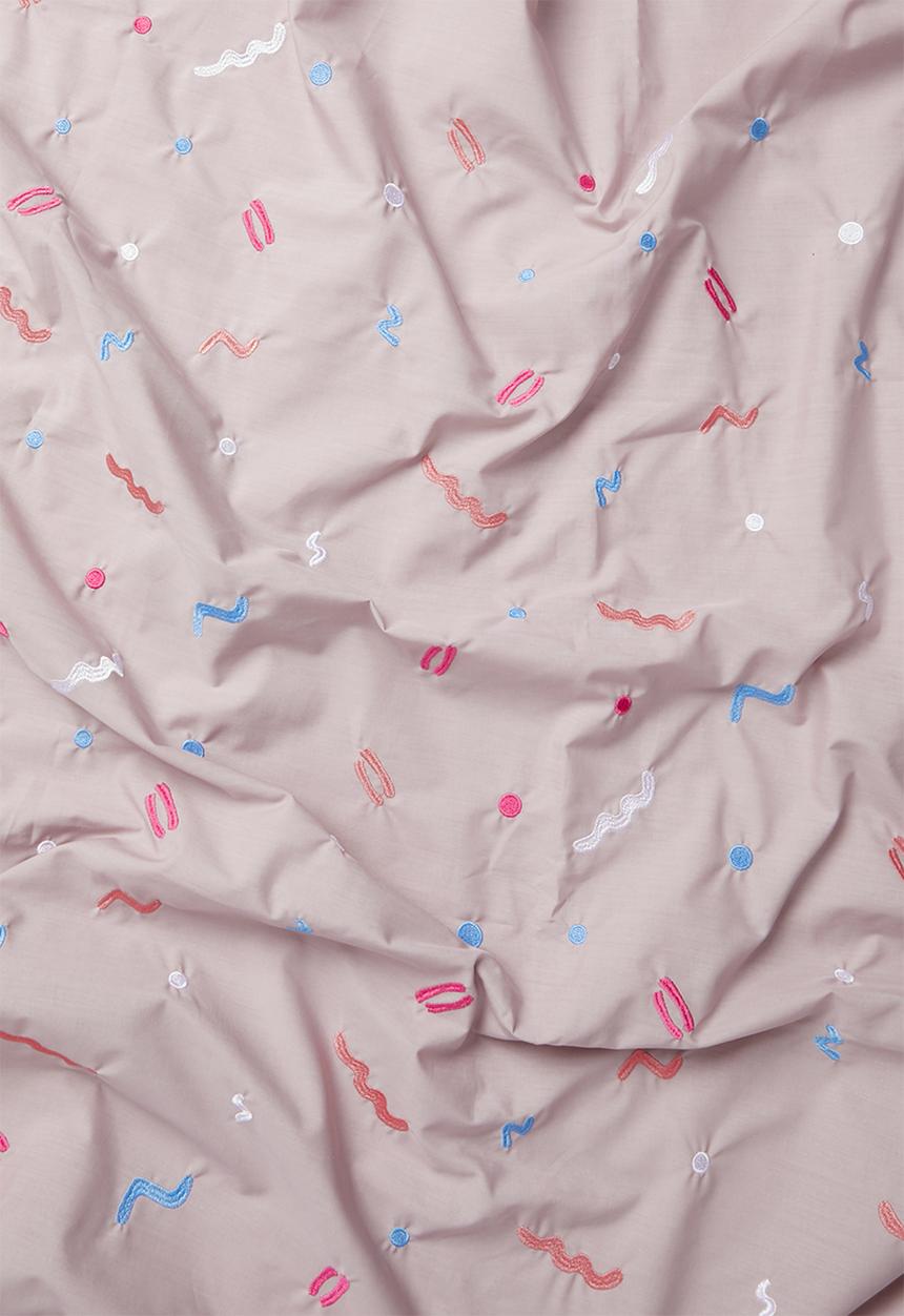 Sheraton Textiles - Candy pop embroidered duvet cover set - pink