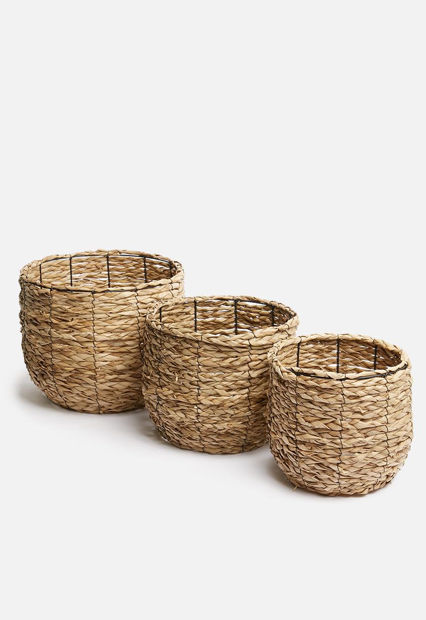 H&S - Planter basket set of 3 - natural