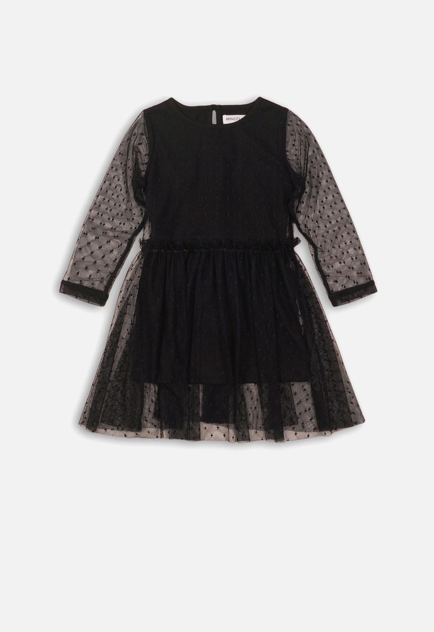 MINOTI - Teens net layered dress - black