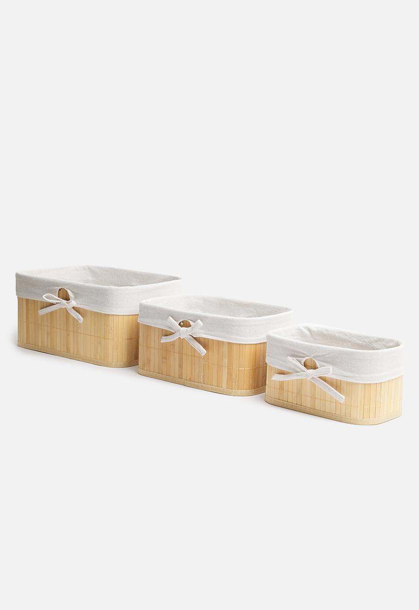 H&S - Bamboo box storage set of 3 - natural 