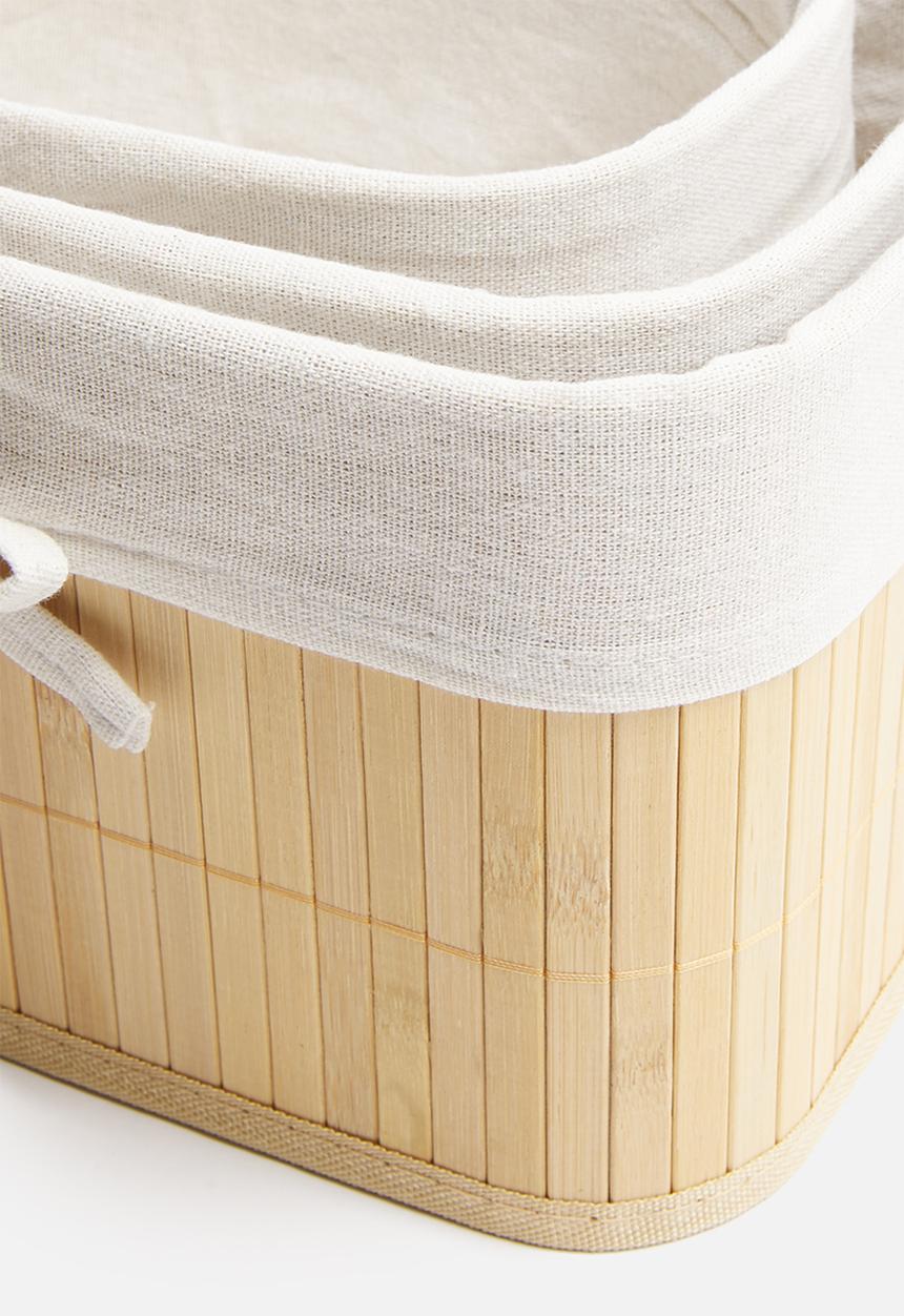 H&S - Bamboo box storage set of 3 - natural 