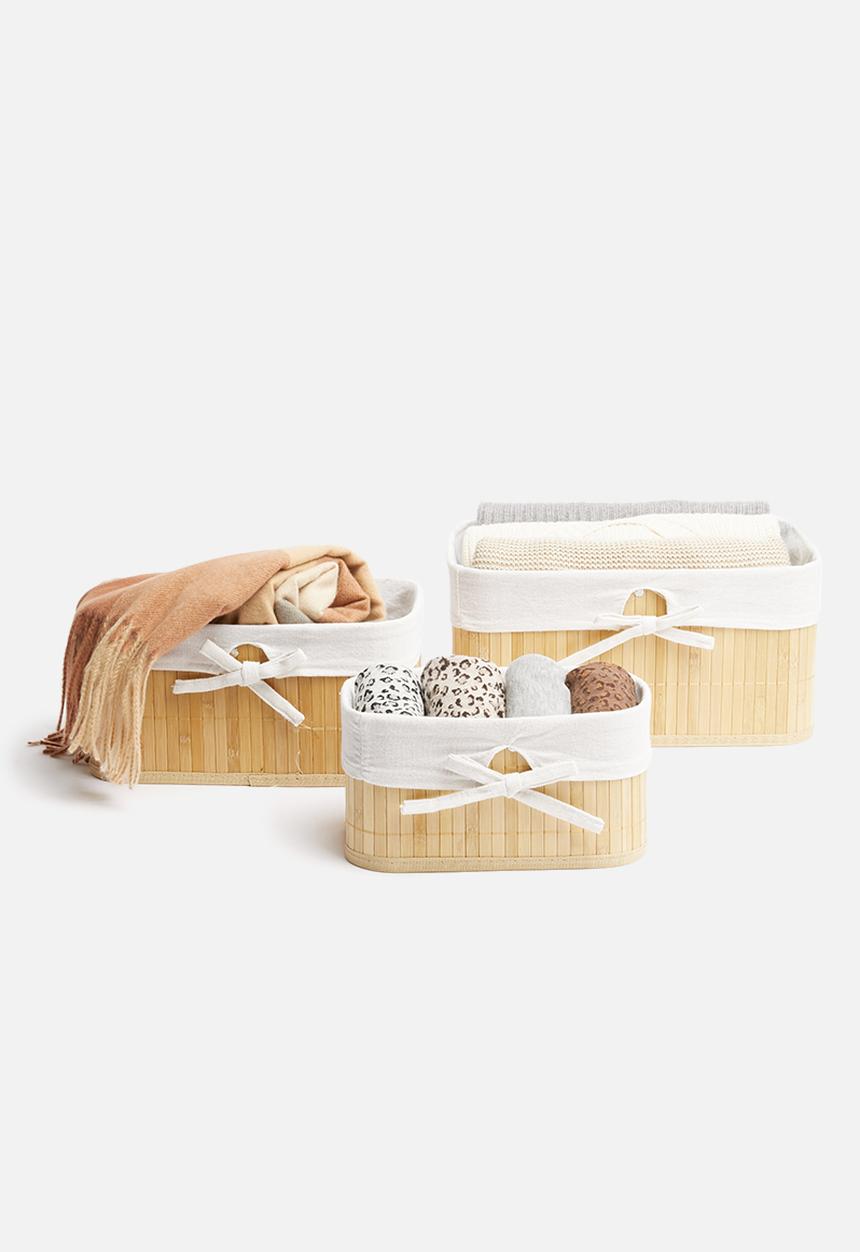 H&S - Bamboo box storage set of 3 - natural 