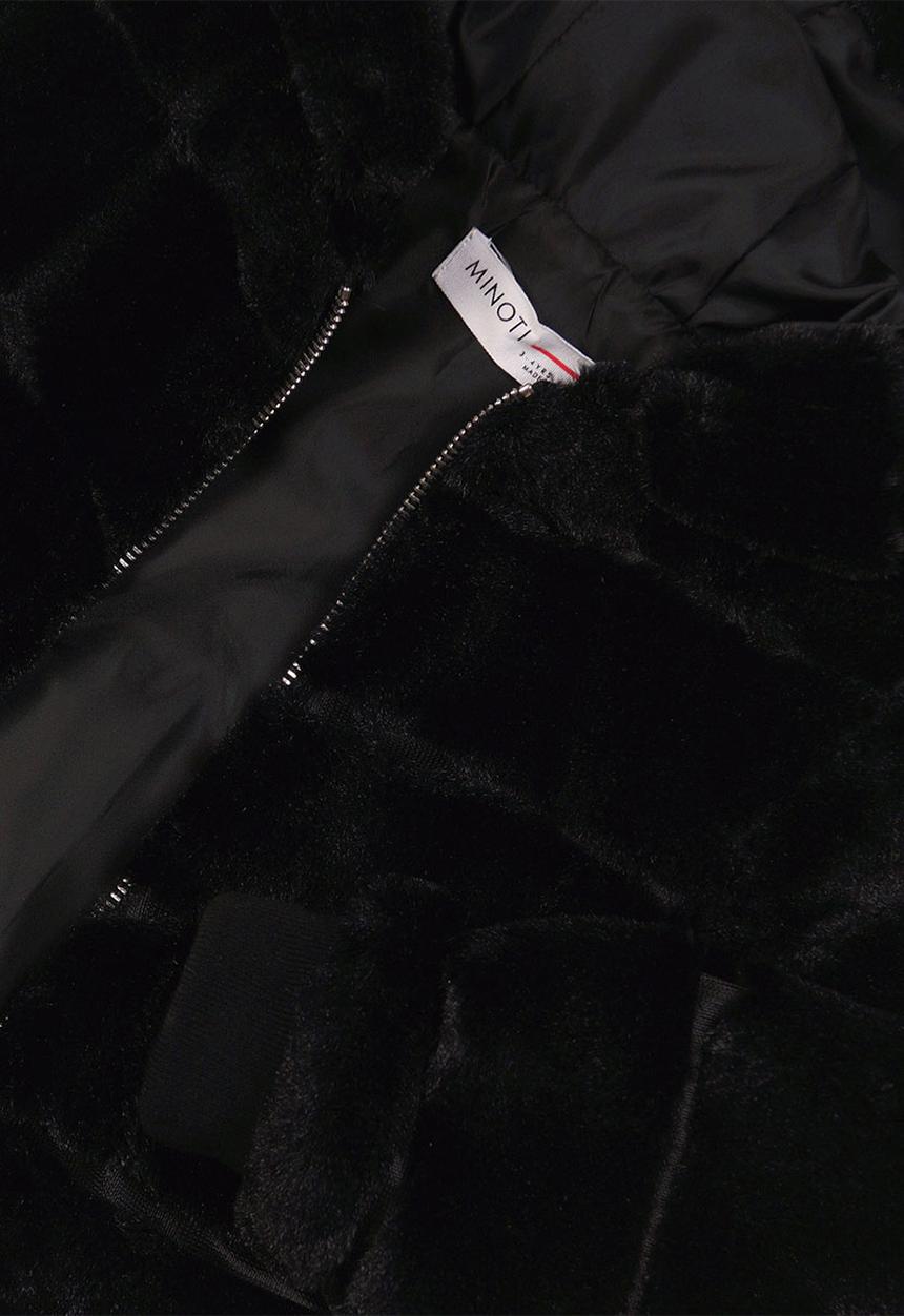 MINOTI - Teens pu panelled faux fur jacket - black