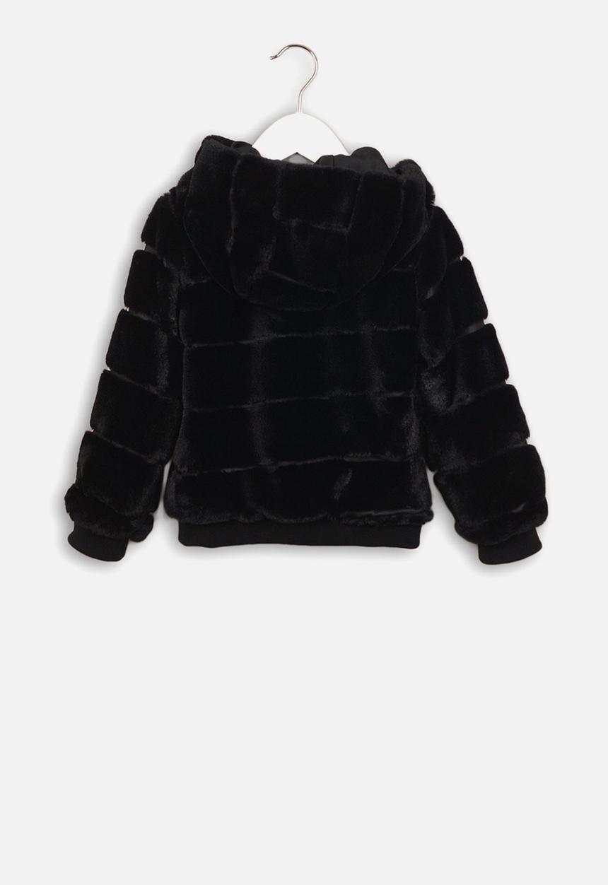 MINOTI - Teens pu panelled faux fur jacket - black