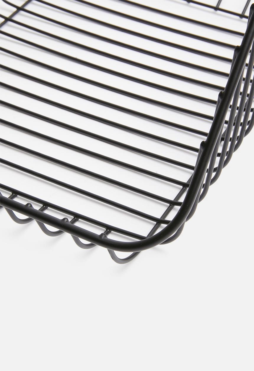 Excellent Houseware - Small stackable wire basket - black
