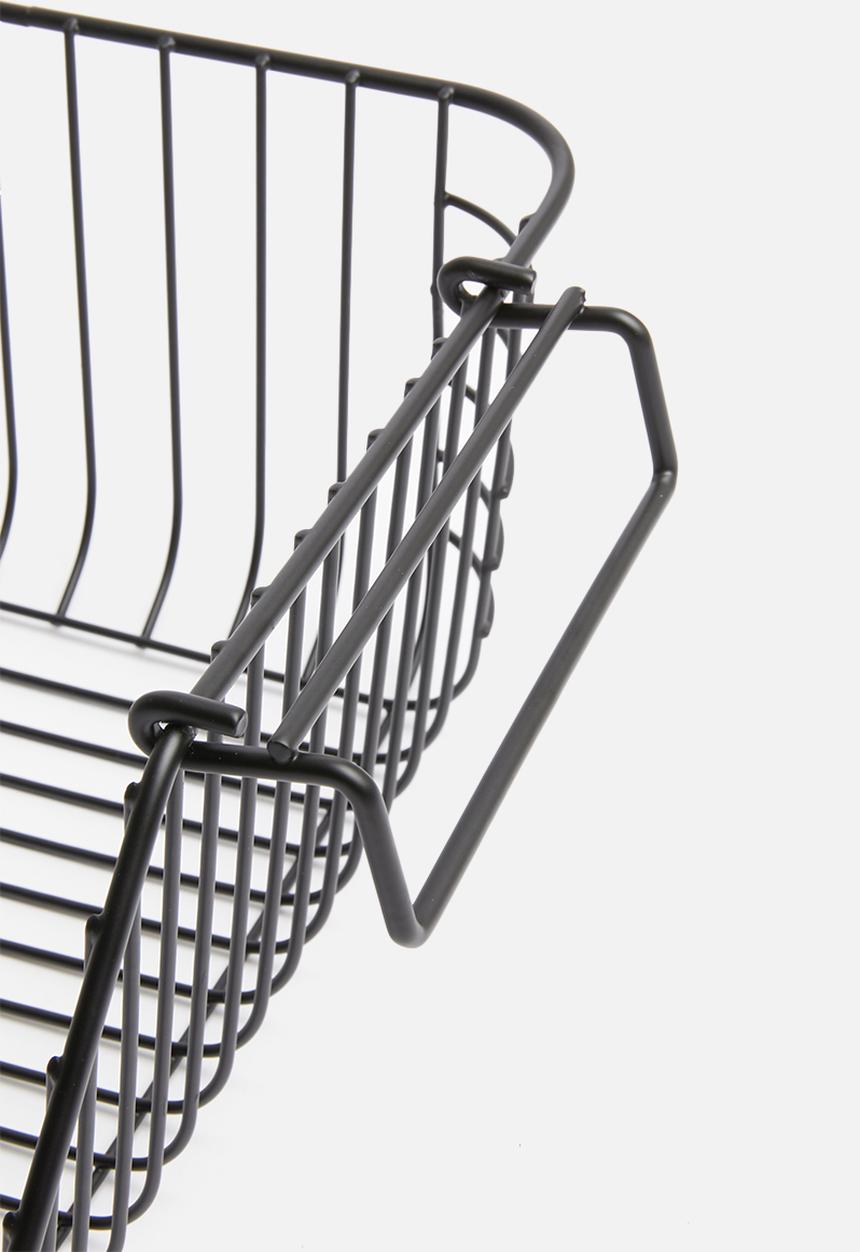 Excellent Houseware - Small stackable wire basket - black