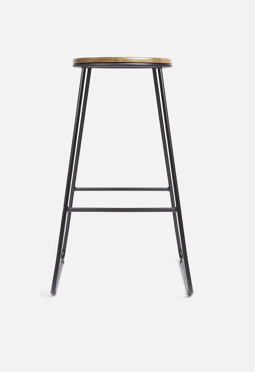 Storage Solutions - Jorja kitchen stool - black & natural