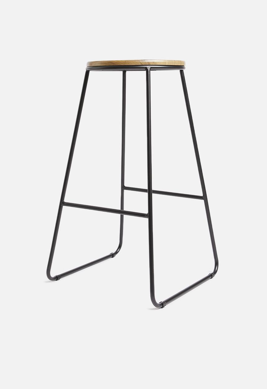 Storage Solutions - Jorja kitchen stool - black & natural