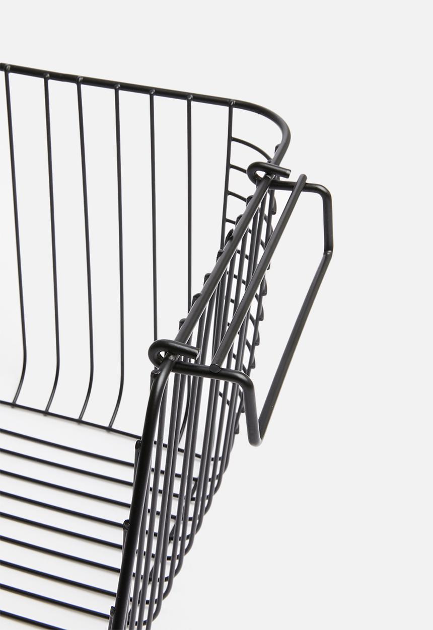 Excellent Houseware - Large stackable wire basket - black