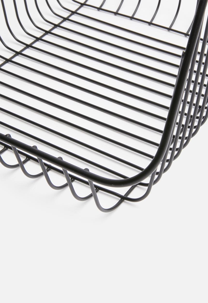 Excellent Houseware - Large stackable wire basket - black