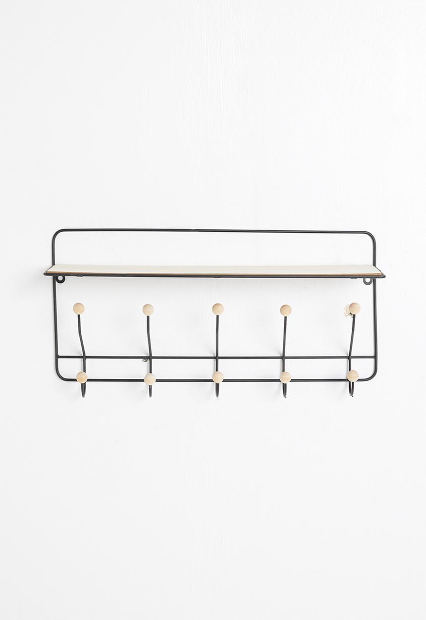 H&S - Hook & shelf rack - black