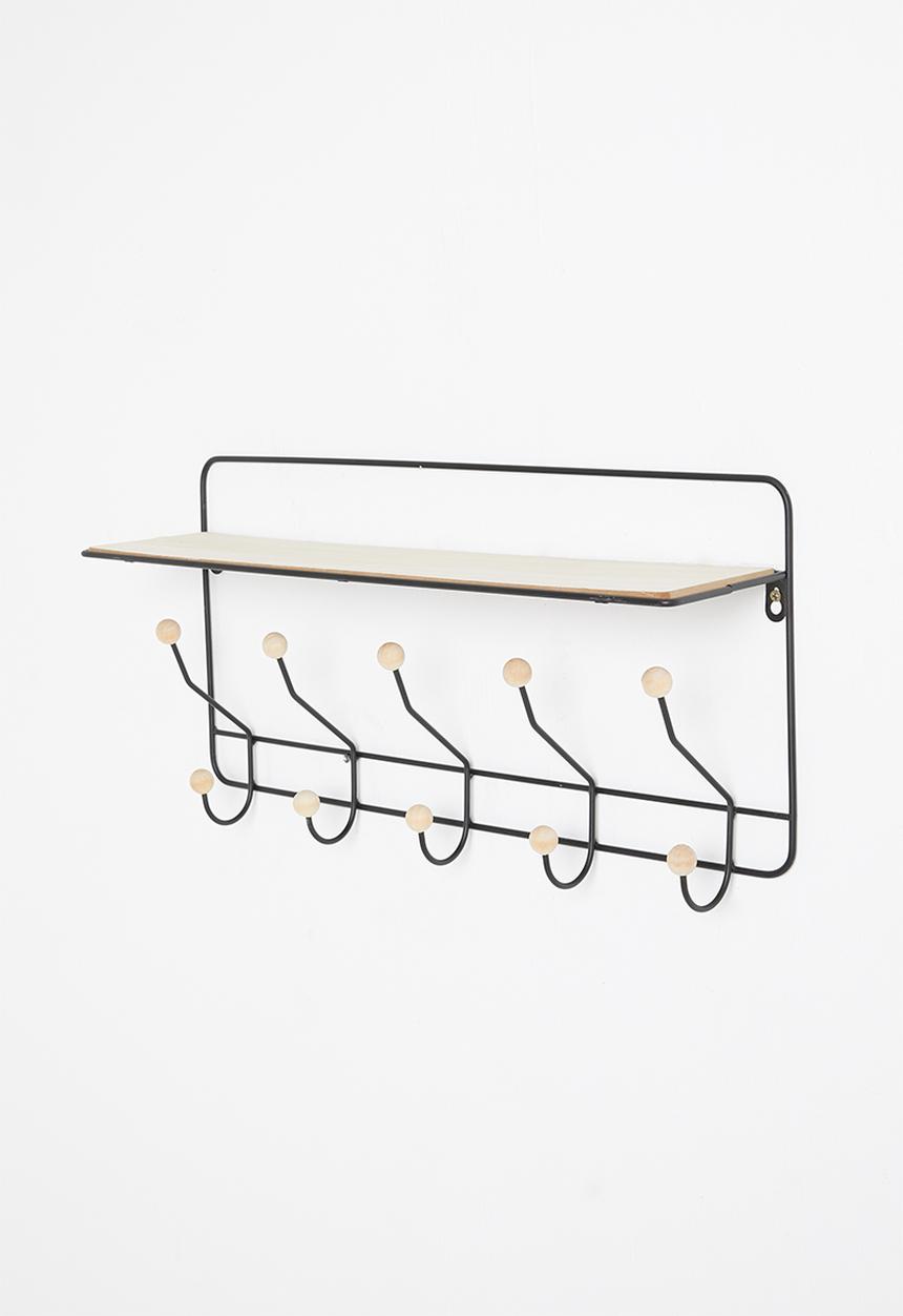 H&S - Hook & shelf rack - black