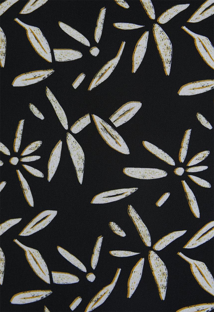 edit - Printed chiffon A-line skirt - black