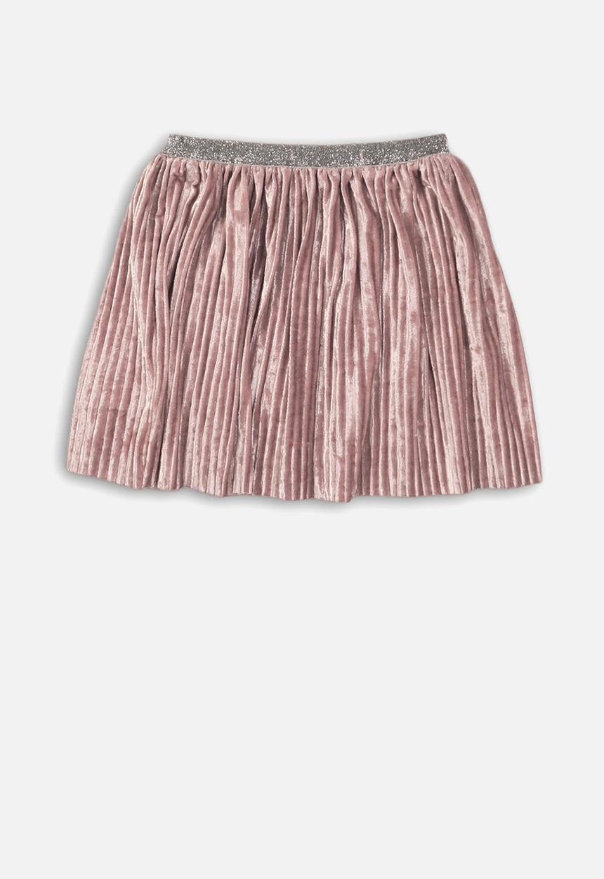 MINOTI - Teens pleated velvet skirt - rust 