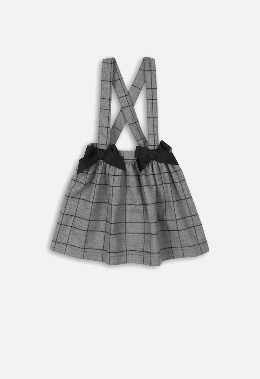 MINOTI - Checked skirt with straps check - grey 