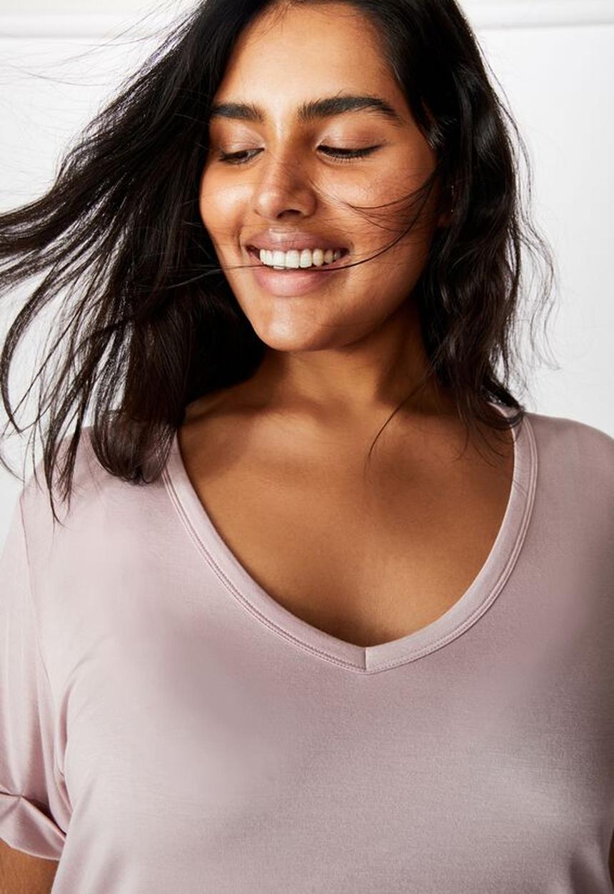 Cotton On - Curve Karly short sleeve tee - burnished lilac