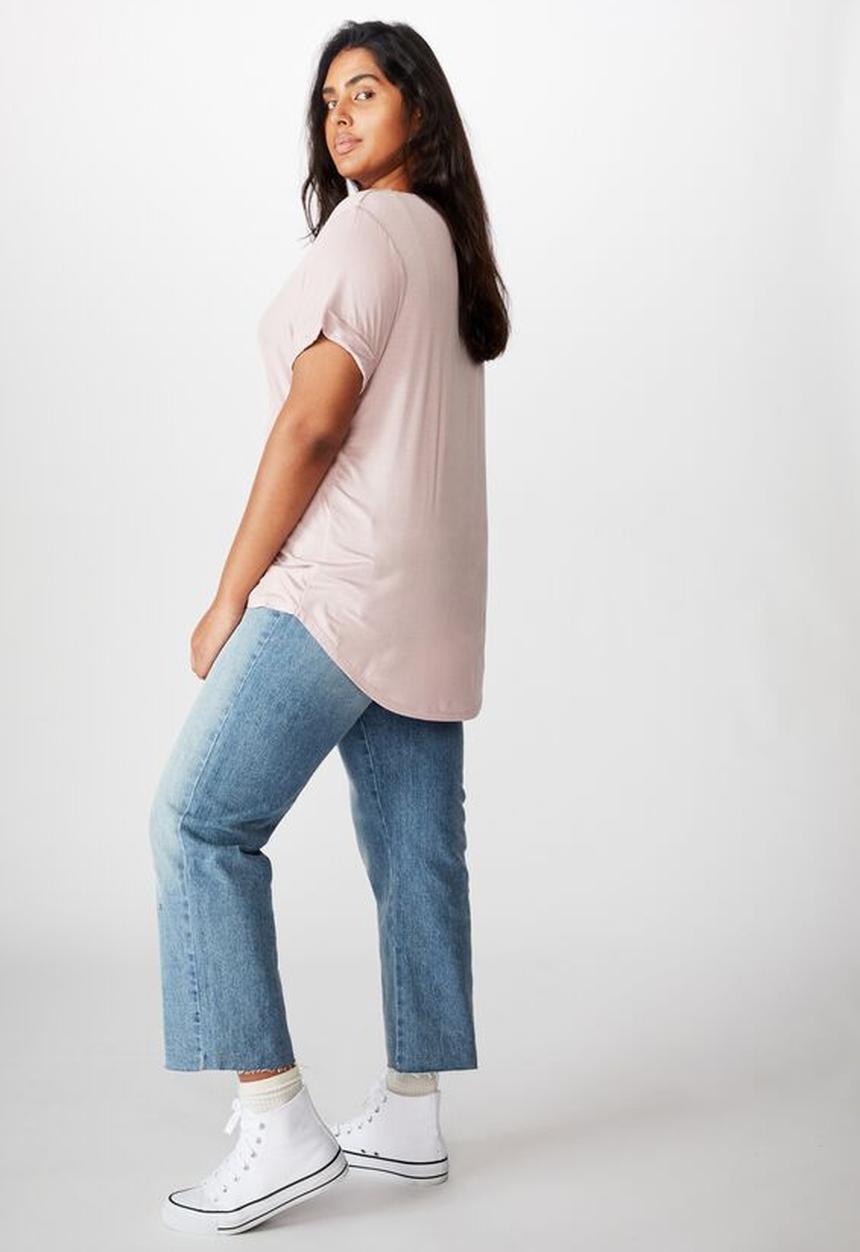 Cotton On - Curve Karly short sleeve tee - burnished lilac