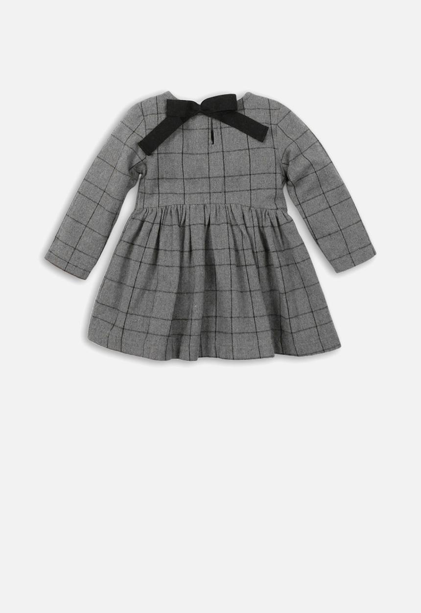 MINOTI - Teens checked smock dress check - grey & black 
