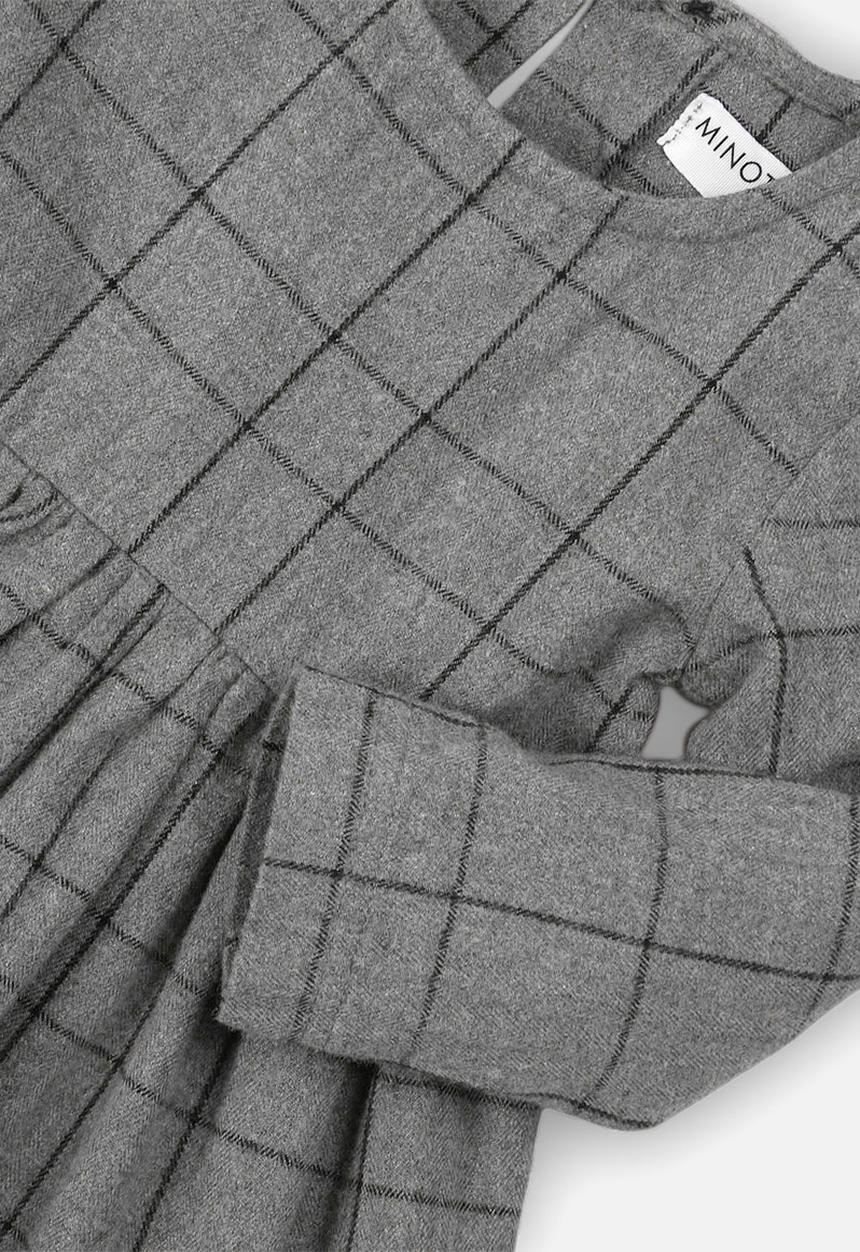 MINOTI - Teens checked smock dress check - grey & black 