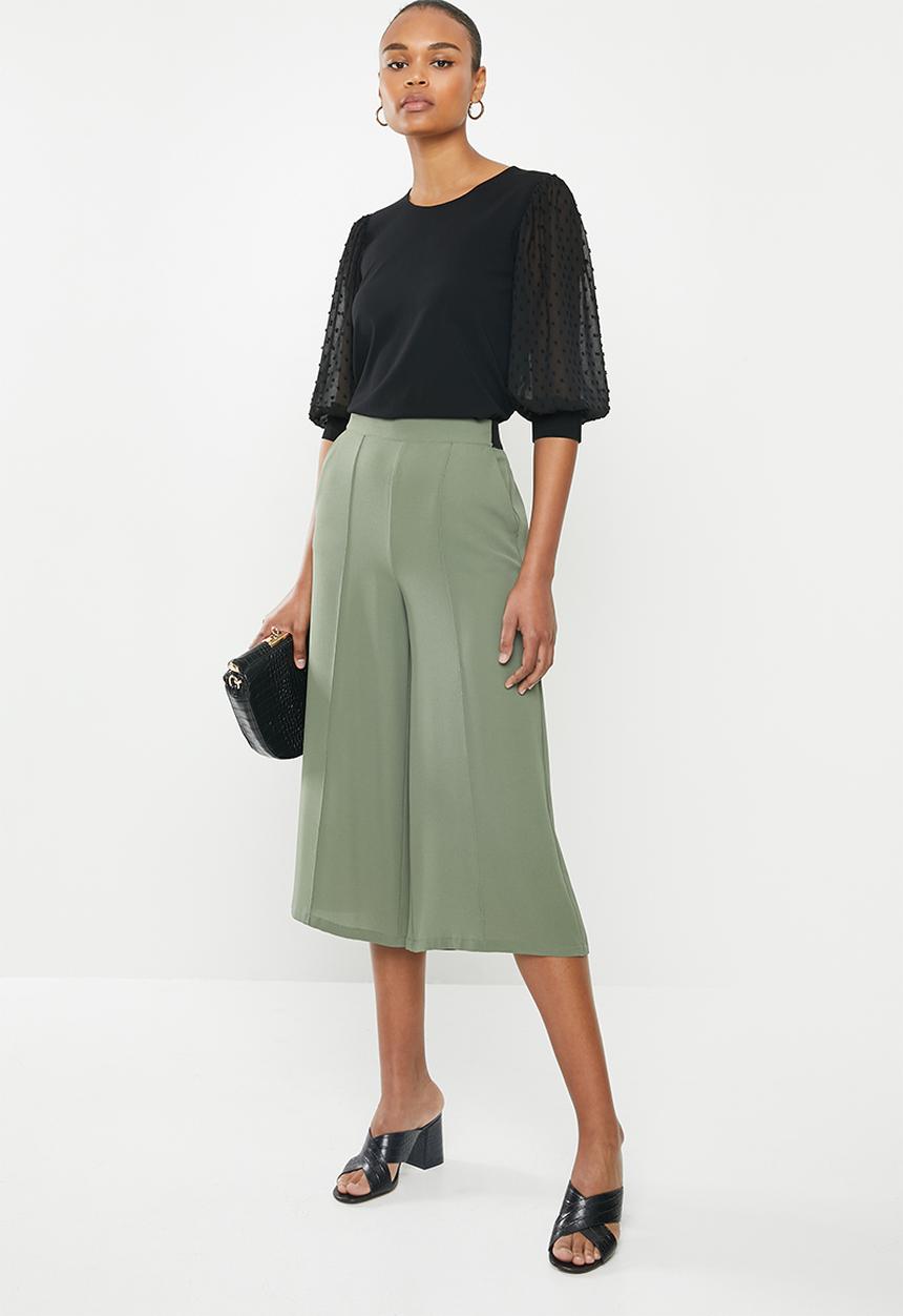 MILLA - Chiffon combo blouse - black