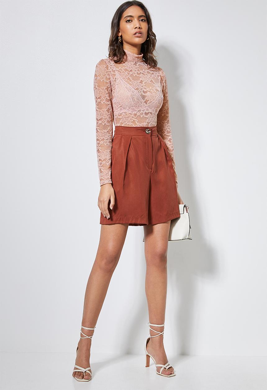 Superbalist - High-neck lace bodysuit - pink
