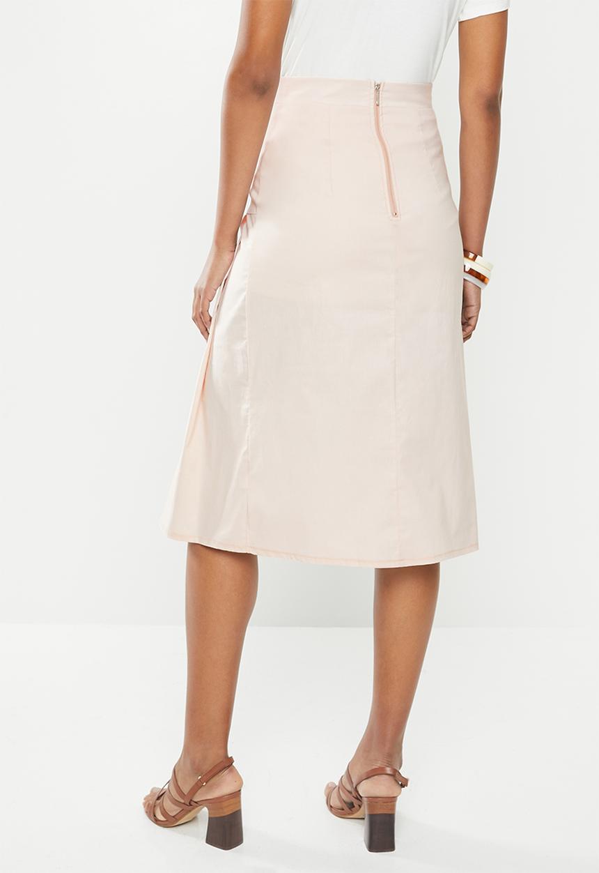 MILLA - Poplin pleated skirt - cream