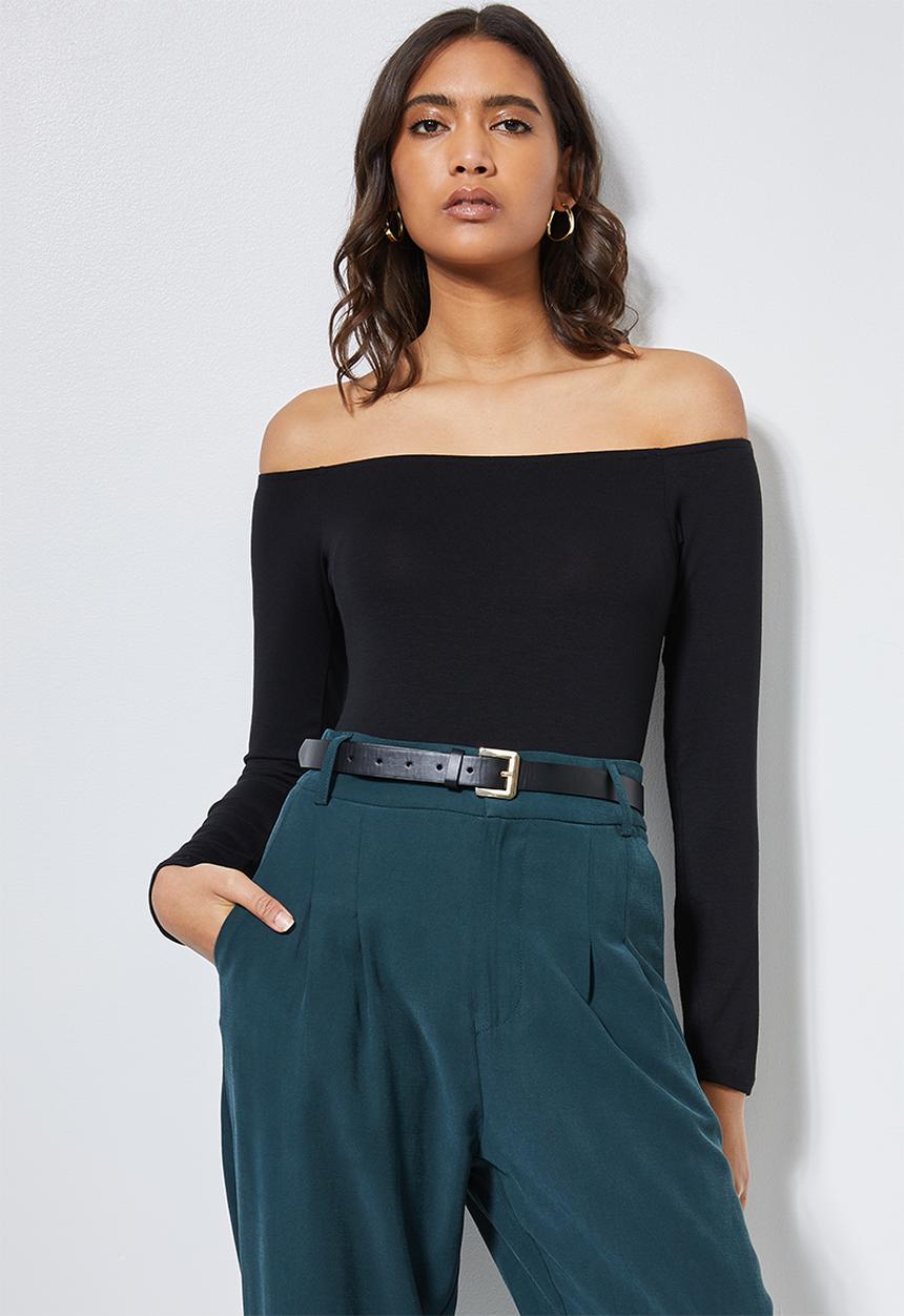 Superbalist - Bardot neckline bodysuit - black