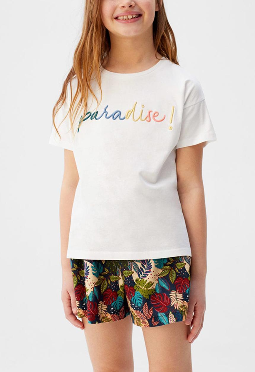 MANGO - T-shirt paradise - cream 