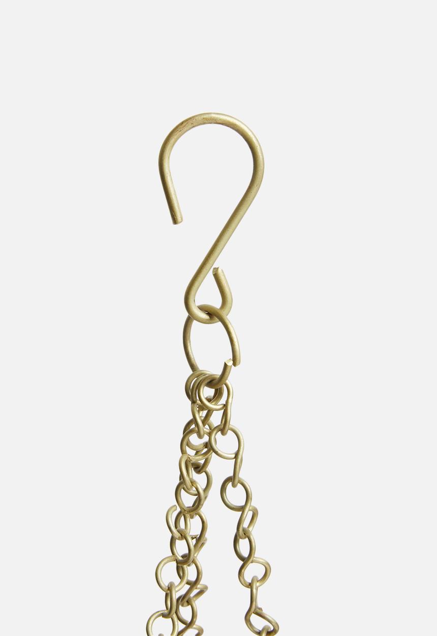 H&S - Hammered hanging planter set of 2 - brass