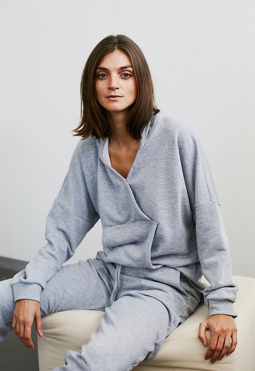 Me&B - Wrap tracktop - grey melange