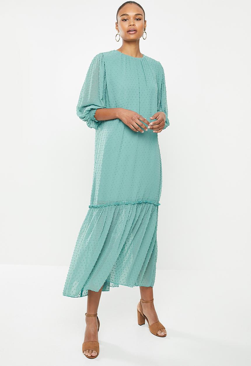MILLA - Puffed chiffon tiered dress - blue