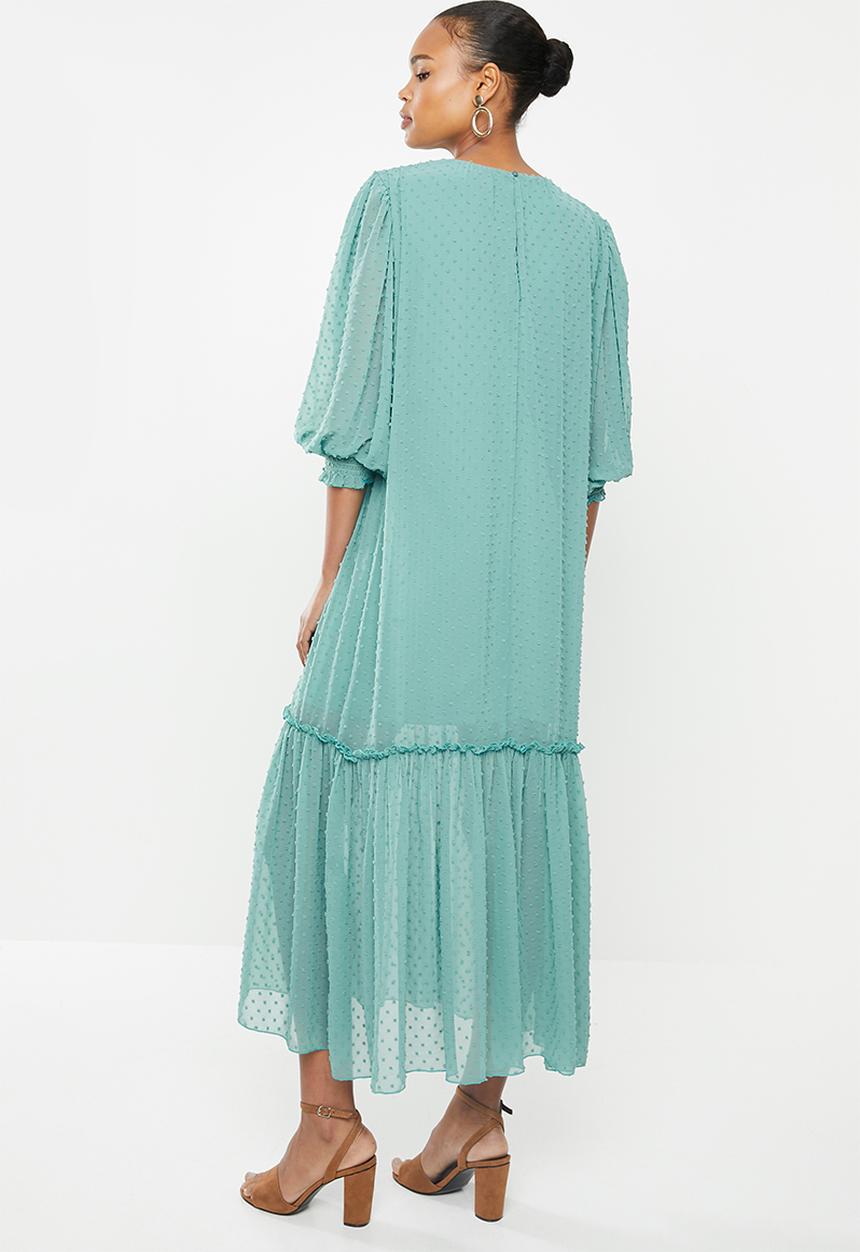 MILLA - Puffed chiffon tiered dress - blue