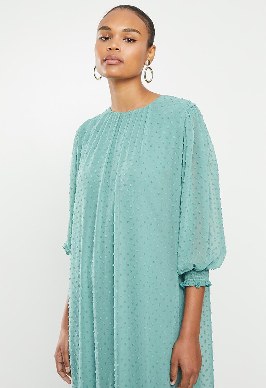 MILLA - Puffed chiffon tiered dress - blue