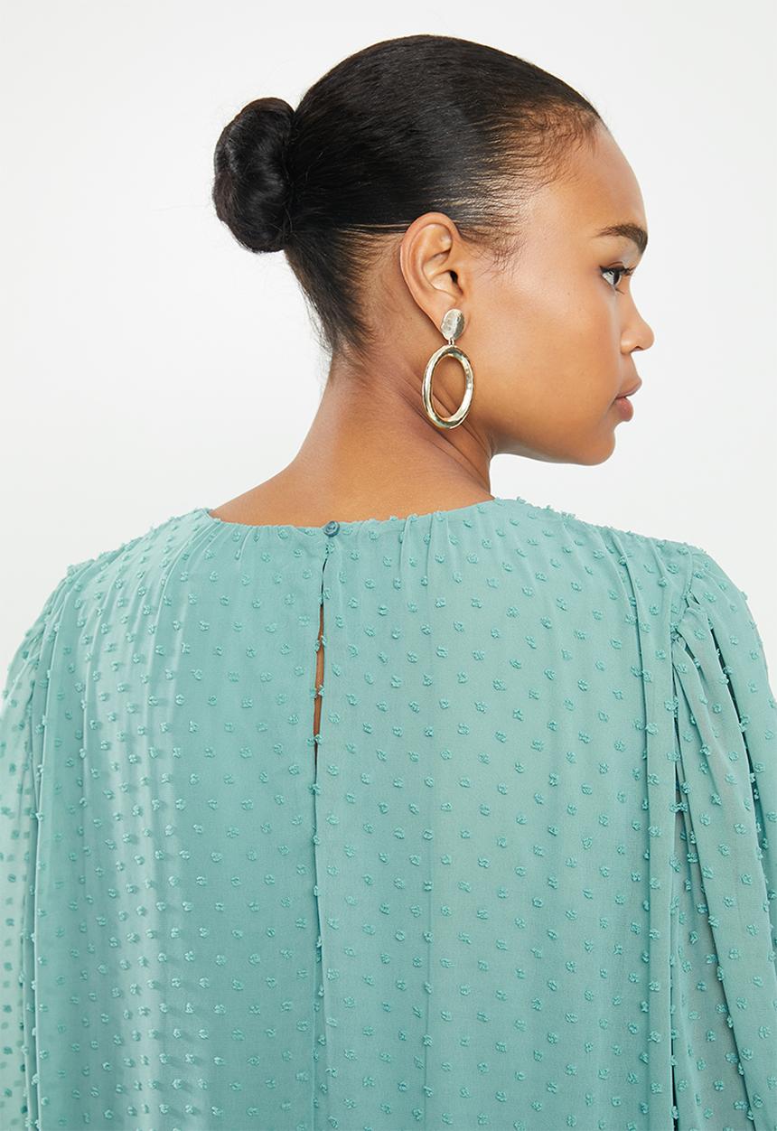 MILLA - Puffed chiffon tiered dress - blue