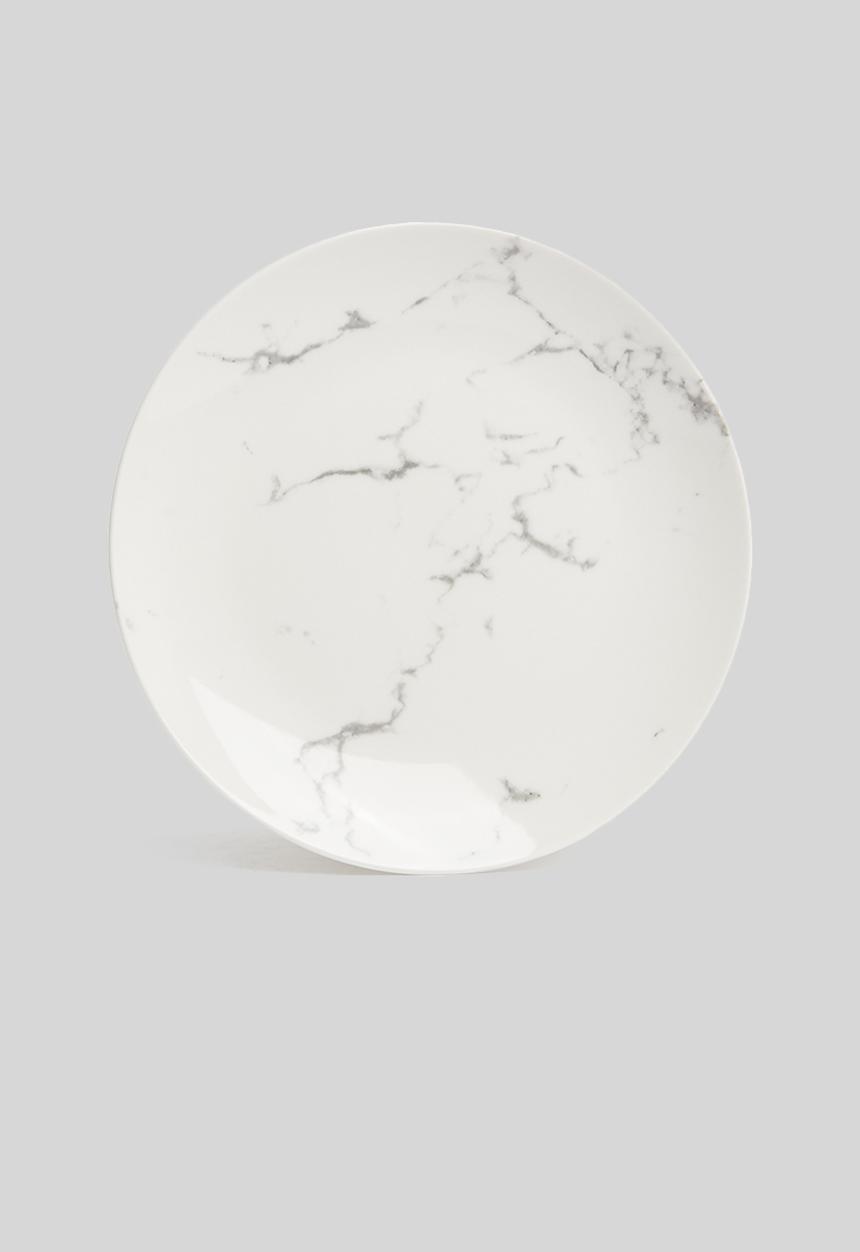 Excellent Houseware - Marble side plate set of 6 - white 