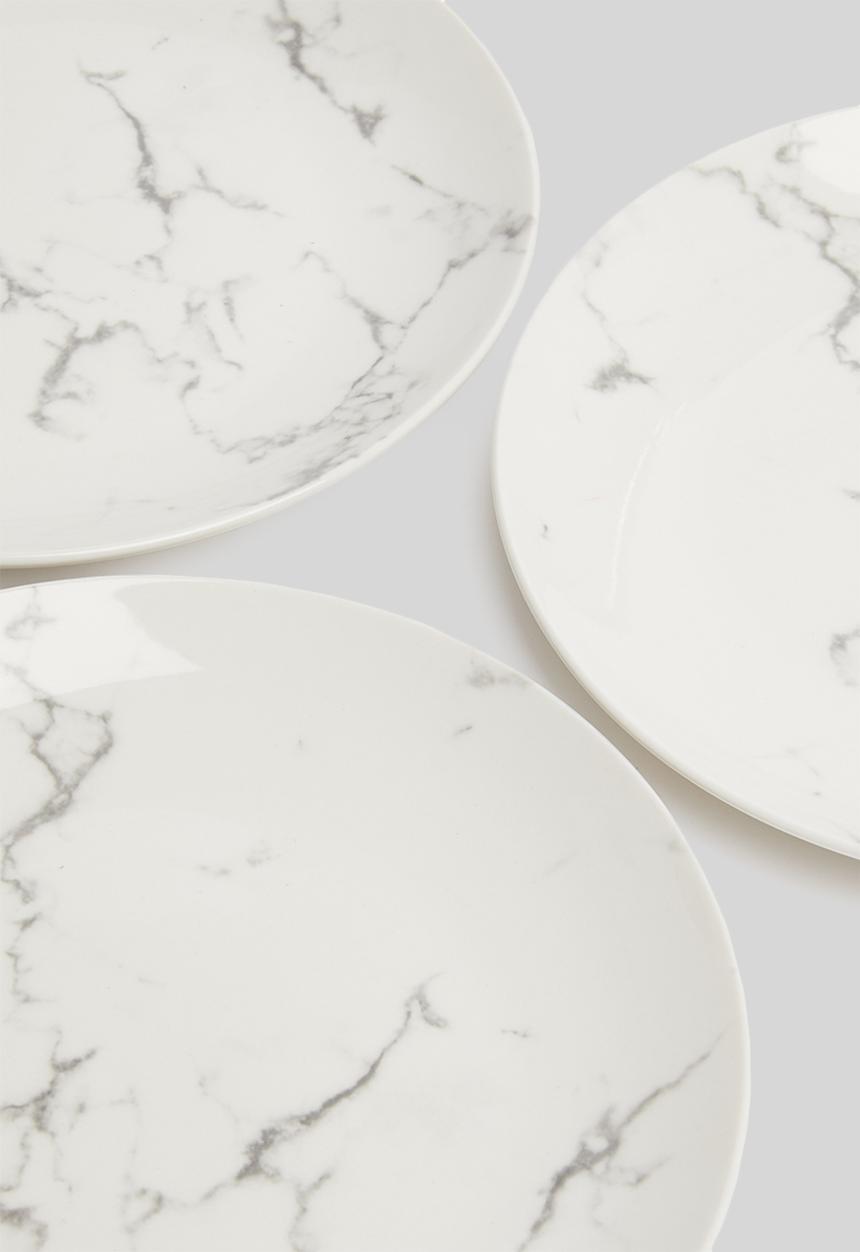 Excellent Houseware - Marble side plate set of 6 - white 