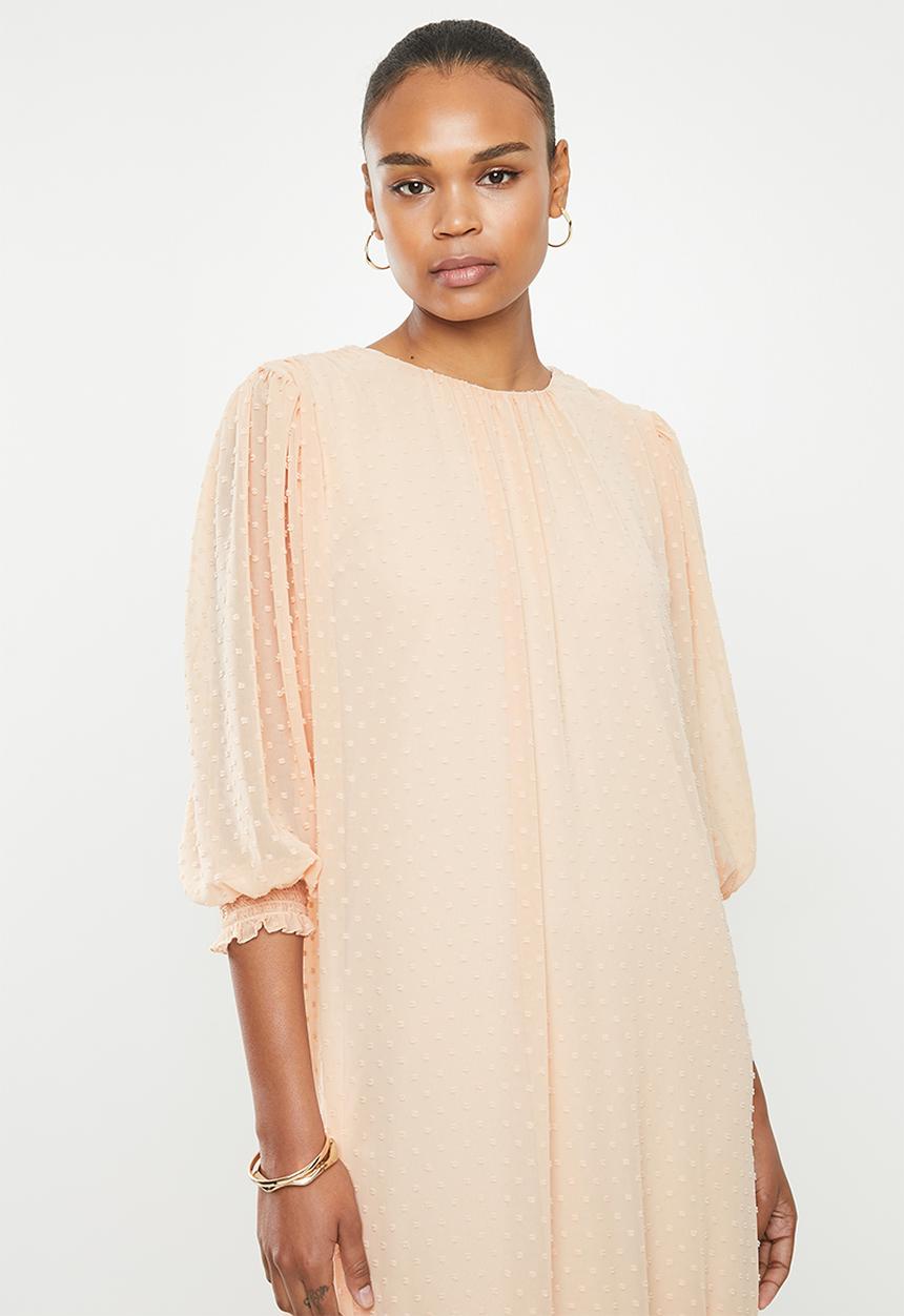MILLA - Puffed chiffon tiered dress - neutral