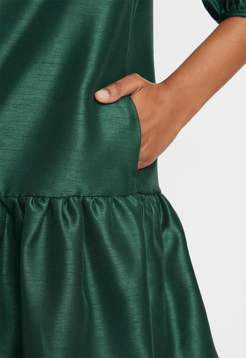 MILLA - Tiered pie crust mini dress - green