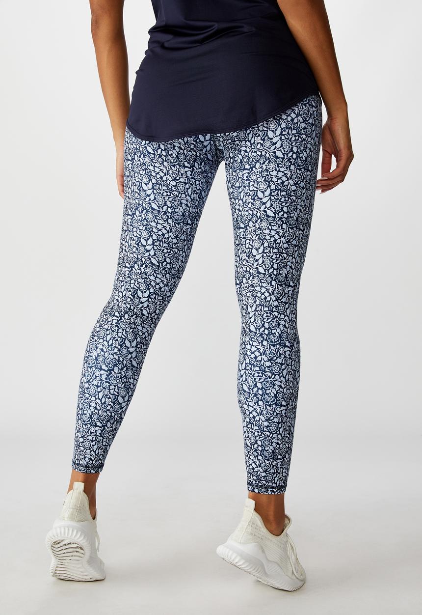 Cotton On - Maternity so soft 7/8 tight - navy ditsy paisley