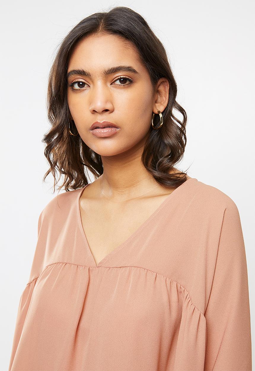 VELVET - Georgette trapeze blouse - dusty pink