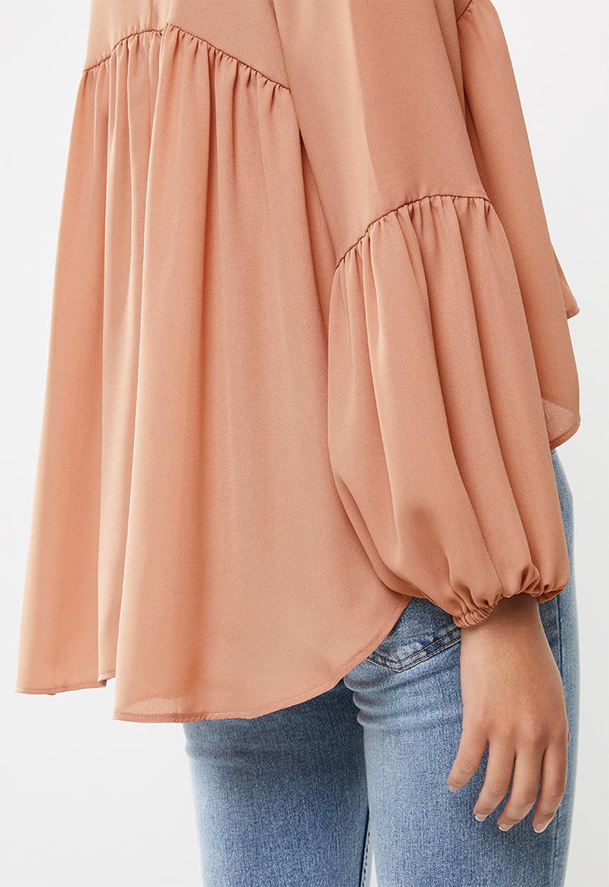 VELVET - Georgette trapeze blouse - dusty pink