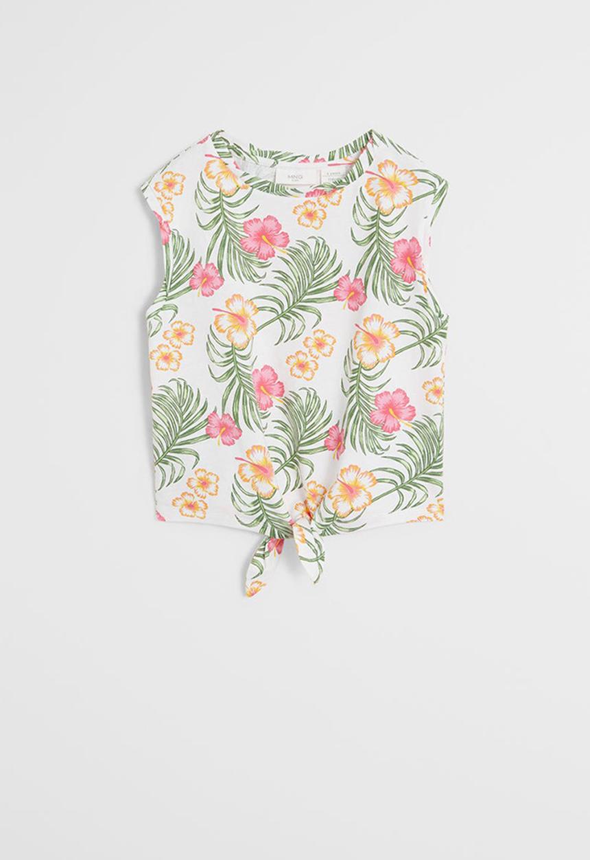 MANGO - T-shirt safarip - green