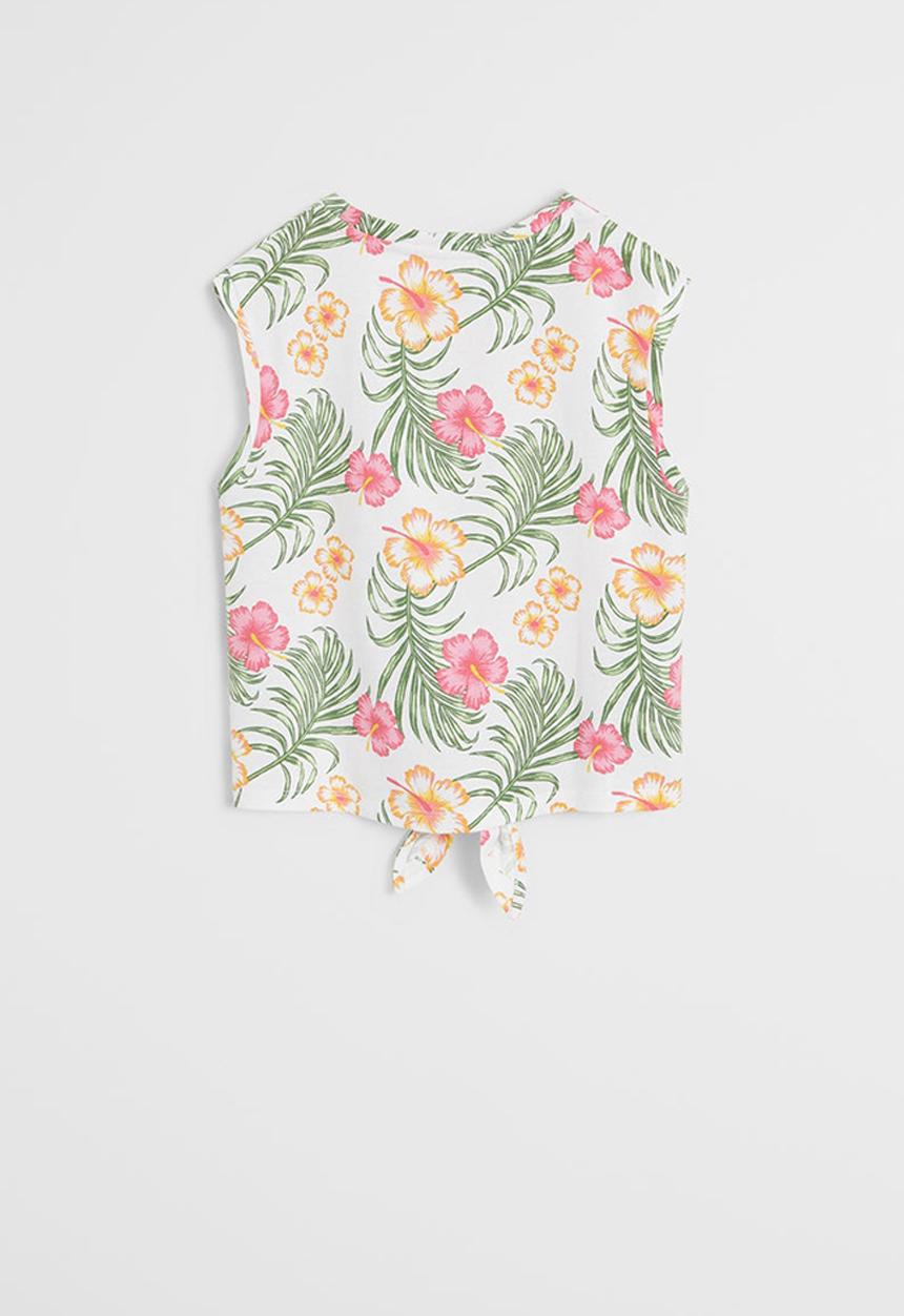MANGO - T-shirt safarip - green