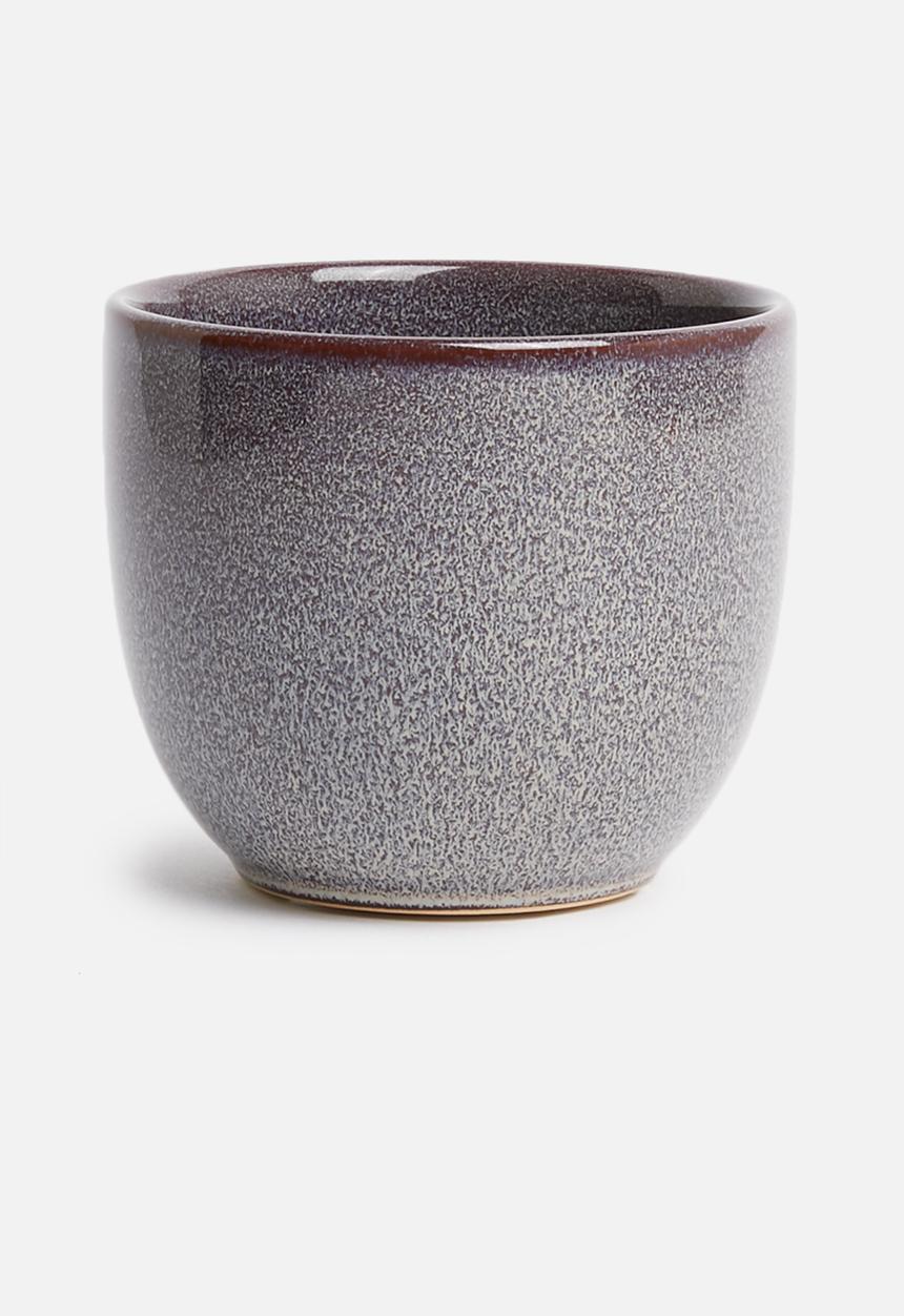 H&S - Reactive glaze flower pot - charcoal